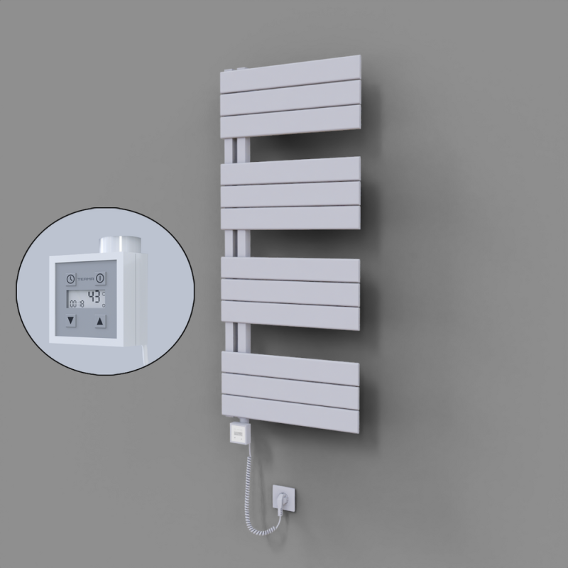 Sirius Dekoratif Elektrikli Havlupan 500x1150 Beyaz (KTX3 Termostat) 600W Spiral Kablolu - 1SIR05001150B1TE7060-K