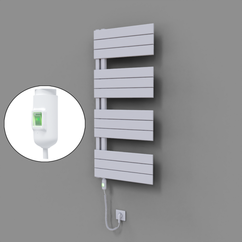 Sirius Dekoratif Elektrikli Havlupan 500x1150 Beyaz (On/Off Düğmeli) 600W - 1SIR05001150B1TE1060