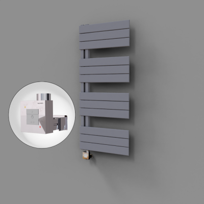 Radiva - Sirius Dekoratif Elektrikli Havlupan 500x1150 Gri (KTX1 Termostat) 600W - 500