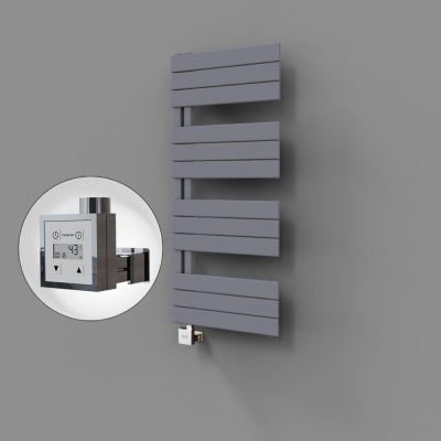 Radiva - Sirius Dekoratif Elektrikli Havlupan 500x1150 Gri (KTX3 Termostat) 600W - 500