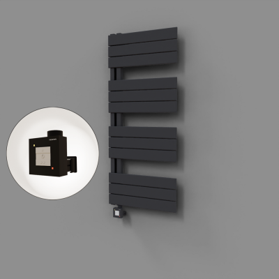 Radiva - Sirius Dekoratif Elektrikli Havlupan 500x1150 Koyu Antrasit (KTX1 Termostat) 600W - 500