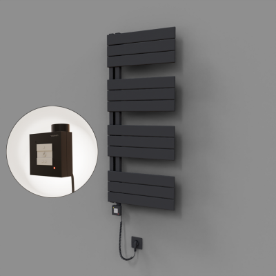 Radiva - Sirius Dekoratif Elektrikli Havlupan 500x1150 Koyu Antrasit (KTX1 Termostat) 600W Spiral Kablolu (1)