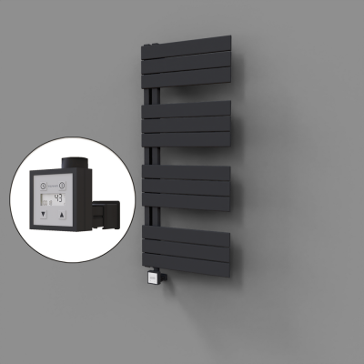 Radiva - Sirius Dekoratif Elektrikli Havlupan 500x1150 Koyu Antrasit (KTX3 Termostat) 600W