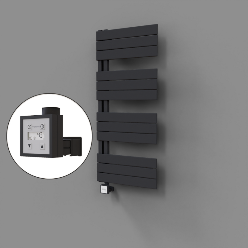 Sirius Dekoratif Elektrikli Havlupan 500x1150 Koyu Antrasit (KTX3 Termostat) 600W - 1SIR05001150B6TE7060