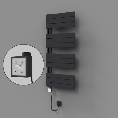 Radiva - Sirius Dekoratif Elektrikli Havlupan 500x1150 Koyu Antrasit (KTX3 Termostat) 600W Spiral Kablolu (1)