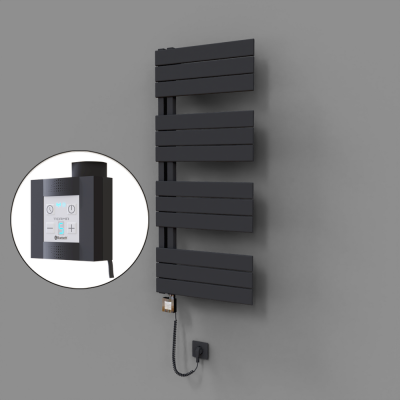 Radiva - Sirius Dekoratif Elektrikli Havlupan 500x1150 Koyu Antrasit (KTX4 Termostat) 600W Spiral Kablolu