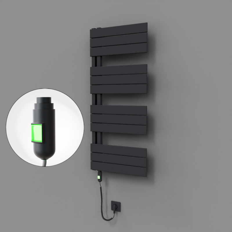 Sirius Dekoratif Elektrikli Havlupan 500x1150 Koyu Antrasit (On/Off Düğmeli) 600W - 1SIR05001150B6TE1060