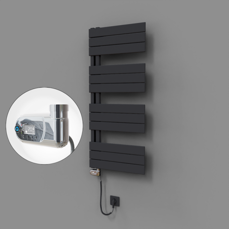 Sirius Dekoratif Elektrikli Havlupan 500x1150 Koyu Antrasit (Thesis Termostat) 600W - 1SIR05001150B6TE2060