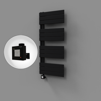 Radiva - Sirius Dekoratif Elektrikli Havlupan 500x1150 Siyah (KTX1 Termostat) 600W (1)