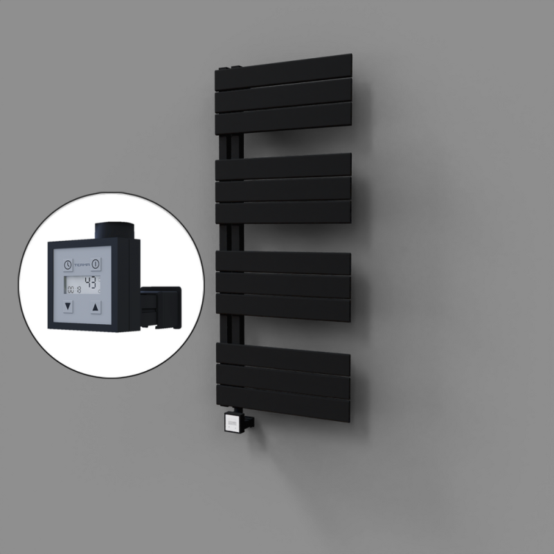 Sirius Dekoratif Elektrikli Havlupan 500x1150 Siyah (KTX3 Termostat) 600W - 1SIR05001150B3TE7060