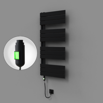 Radiva - Sirius Dekoratif Elektrikli Havlupan 500x1150 Siyah (On/Off Düğmeli) 600W (1)