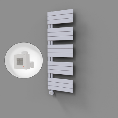 Radiva - Sirius Dekoratif Elektrikli Havlupan 500x1400 Beyaz (KTX1 Termostat) 600W