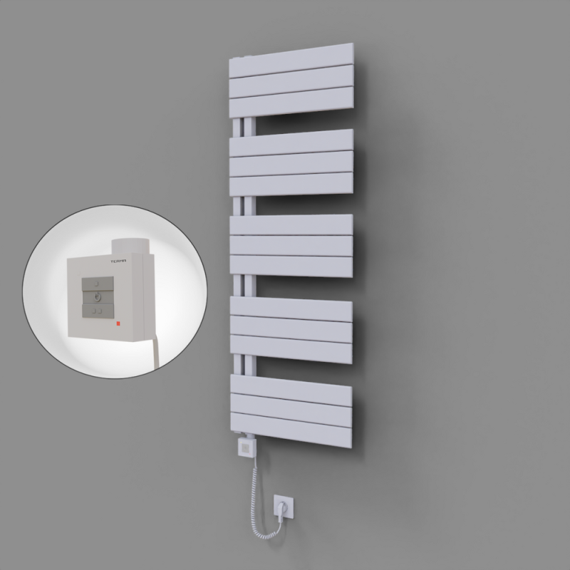Sirius Dekoratif Elektrikli Havlupan 500x1400 Beyaz (KTX1 Termostat) 600W Spiral Kablolu - 1SIR05001400B1TEB060-K