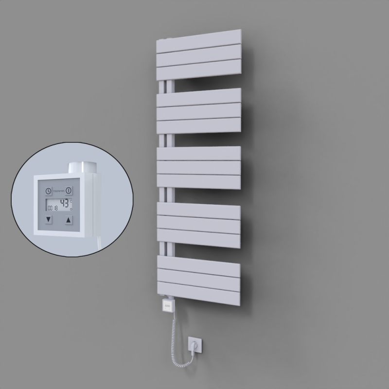 Sirius Dekoratif Elektrikli Havlupan 500x1400 Beyaz (KTX3 Termostat) 600W Spiral Kablolu - 1SIR05001400B1TE7060-K