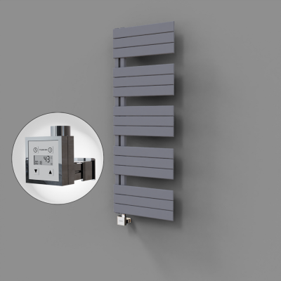 Radiva - Sirius Dekoratif Elektrikli Havlupan 500x1400 Gri (KTX3 Termostat) 600W