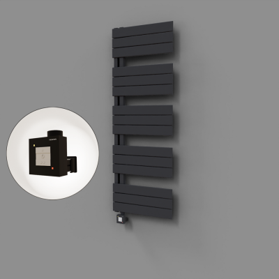 Radiva - Sirius Dekoratif Elektrikli Havlupan 500x1400 Koyu Antrasit (KTX1 Termostat) 600W