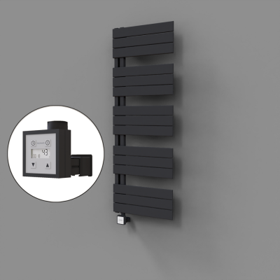 Radiva - Sirius Dekoratif Elektrikli Havlupan 500x1400 Koyu Antrasit (KTX3 Termostat) 600W (1)