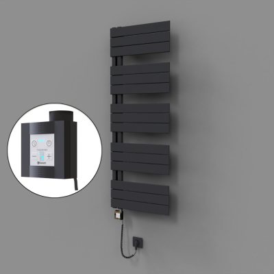 Radiva - Sirius Dekoratif Elektrikli Havlupan 500x1400 Koyu Antrasit (KTX4 Termostat) 600W Spiral Kablolu (1)