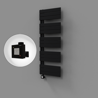 Radiva - Sirius Dekoratif Elektrikli Havlupan 500x1400 Siyah (KTX1 Termostat) 600W