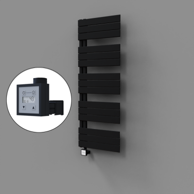Radiva - Sirius Dekoratif Elektrikli Havlupan 500x1400 Siyah (KTX3 Termostat) 600W - 500