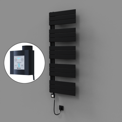 Radiva - Sirius Dekoratif Elektrikli Havlupan 500x1400 Siyah (KTX4 Termostat) 600W Spiral Kablolu - 500