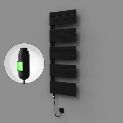 Radiva - Sirius Dekoratif Elektrikli Havlupan 500x1400 Siyah (On/Off Düğmeli) 600W