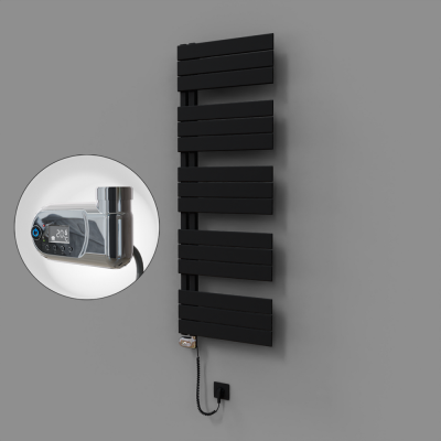 Radiva - Sirius Dekoratif Elektrikli Havlupan 500x1400 Siyah (Thesis Termostat) 600W
