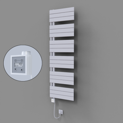 Radiva - Sirius Dekoratif Elektrikli Havlupan 500x1640 Beyaz (KTX3 Termostat) 1000W Spiral Kablolu