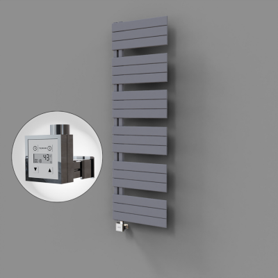 Radiva - Sirius Dekoratif Elektrikli Havlupan 500x1640 Gri (KTX3 Termostat) 1000W