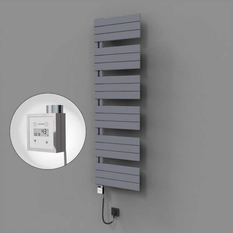 Sirius Dekoratif Elektrikli Havlupan 500x1640 Gri (KTX3 Termostat) 1000W Spiral Kablolu - 1SIR05001640B4TE7100-K