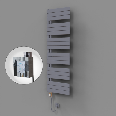 Radiva - Sirius Dekoratif Elektrikli Havlupan 500x1640 Gri (KTX4 Termostat) 1000W Spiral Kablolu (1)