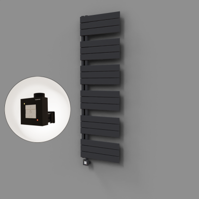 Radiva - Sirius Dekoratif Elektrikli Havlupan 500x1640 Koyu Antrasit (KTX1 Termostat) 1000W - 500