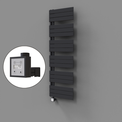 Radiva - Sirius Dekoratif Elektrikli Havlupan 500x1640 Koyu Antrasit (KTX3 Termostat) 1000W
