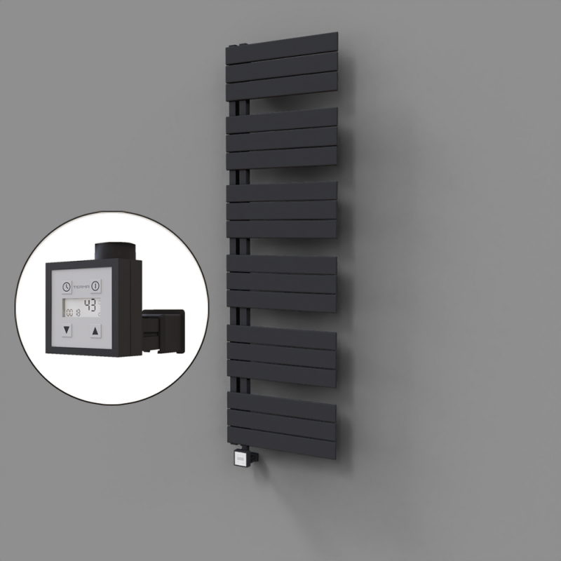 Sirius Dekoratif Elektrikli Havlupan 500x1640 Koyu Antrasit (KTX3 Termostat) 1000W - 1SIR05001640B6TE7100