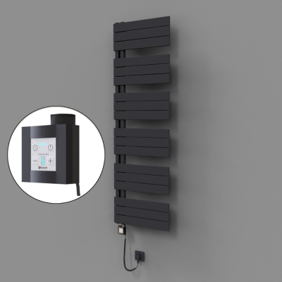 Radiva - Sirius Dekoratif Elektrikli Havlupan 500x1640 Koyu Antrasit (KTX4 Termostat) 1000W Spiral Kablolu - 500