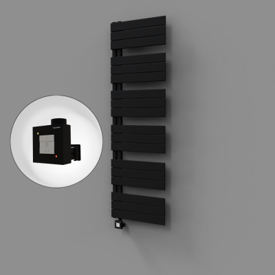 Radiva - Sirius Dekoratif Elektrikli Havlupan 500x1640 Siyah (KTX1 Termostat) 1000W - 500