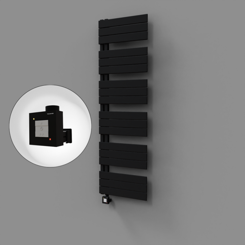 Sirius Dekoratif Elektrikli Havlupan 500x1640 Siyah (KTX1 Termostat) 1000W - 1SIR05001640B3TEB100