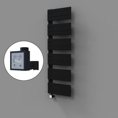 Radiva - Sirius Dekoratif Elektrikli Havlupan 500x1640 Siyah (KTX3 Termostat) 1000W