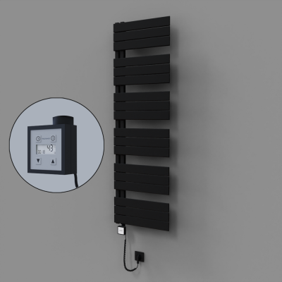 Radiva - Sirius Dekoratif Elektrikli Havlupan 500x1640 Siyah (KTX3 Termostat) 1000W Spiral Kablolu (1)
