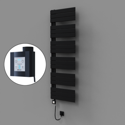 Radiva - Sirius Dekoratif Elektrikli Havlupan 500x1640 Siyah (KTX4 Termostat) 1000W Spiral Kablolu