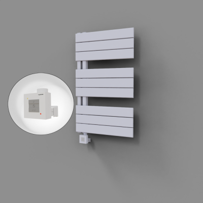 Radiva - Sirius Dekoratif Elektrikli Havlupan 500x800 Beyaz (KTX1 Termostat) 300W