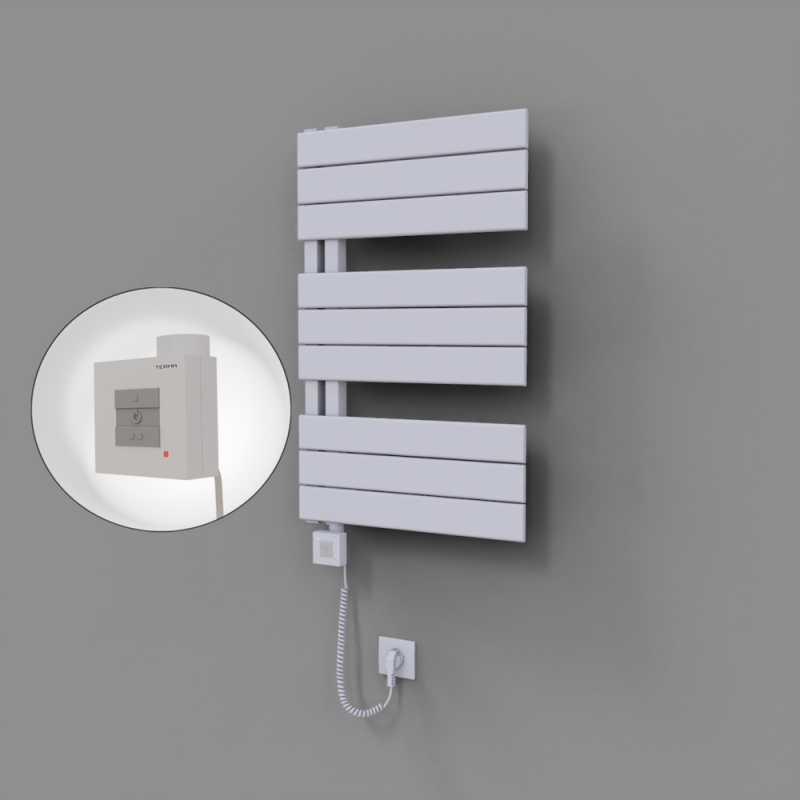 Sirius Dekoratif Elektrikli Havlupan 500x800 Beyaz (KTX1 Termostat) 300W Spiral Kablolu - 1SIR05000800B1TEB030-K