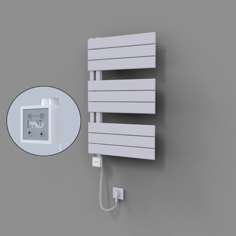 Sirius Dekoratif Elektrikli Havlupan 500x800 Beyaz (KTX3 Termostat) 300W Spiral Kablolu - 1SIR05000800B1TE7030-K