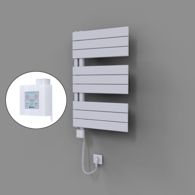 Radiva - Sirius Dekoratif Elektrikli Havlupan 500x800 Beyaz (KTX4 Termostat) 300W Spiral Kablolu (1)