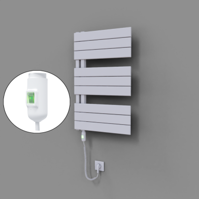 Radiva - Sirius Dekoratif Elektrikli Havlupan 500x800 Beyaz (On/Off Düğmeli) 300W - 500