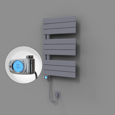 Radiva - Sirius Dekoratif Elektrikli Havlupan 500x800 Gri (Musa Termostat) 300W (1)