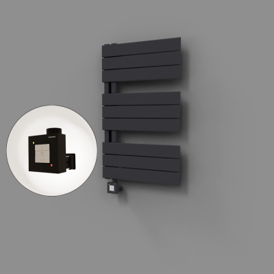 Radiva - Sirius Dekoratif Elektrikli Havlupan 500x800 Koyu Antrasit (KTX1 Termostat) 300W (1)