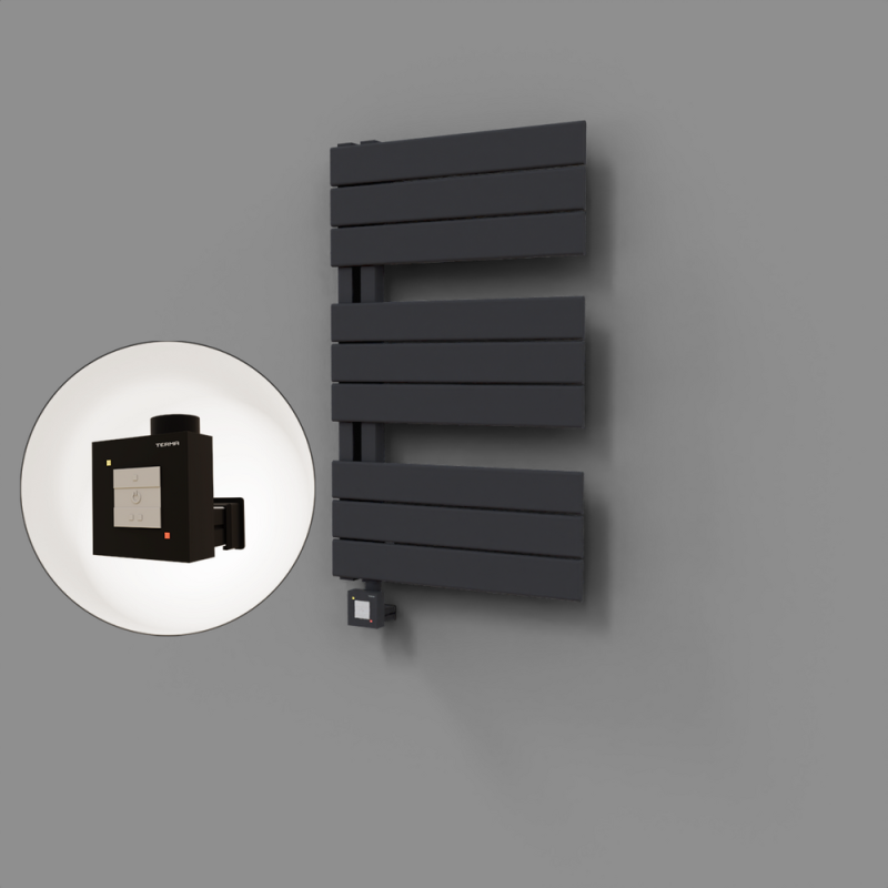 Sirius Dekoratif Elektrikli Havlupan 500x800 Koyu Antrasit (KTX1 Termostat) 300W - 1SIR05000800B6TEB030