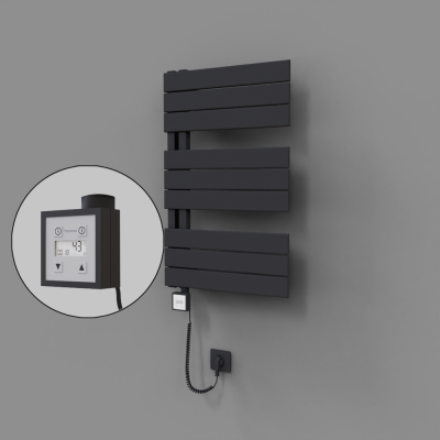 Radiva - Sirius Dekoratif Elektrikli Havlupan 500x800 Koyu Antrasit (KTX3 Termostat) 300W Spiral Kablolu (1)