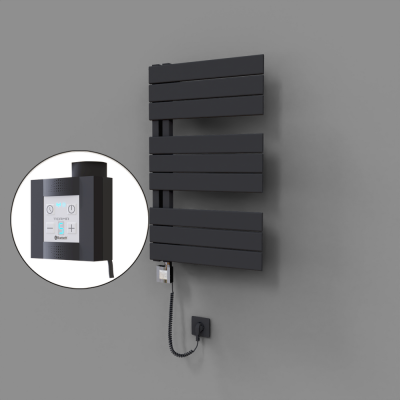 Radiva - Sirius Dekoratif Elektrikli Havlupan 500x800 Koyu Antrasit (KTX4 Termostat) 300W Spiral Kablolu